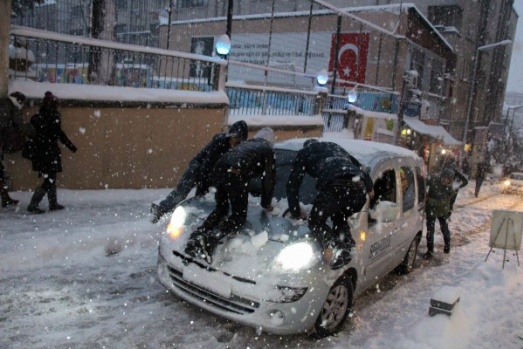 Samsun'da kar manzaraları-2017