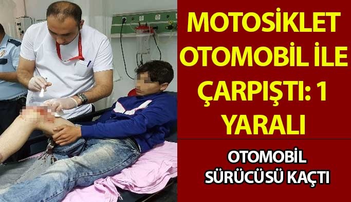 Motosiklet Otomobile Çarptı: 1 Yaralı