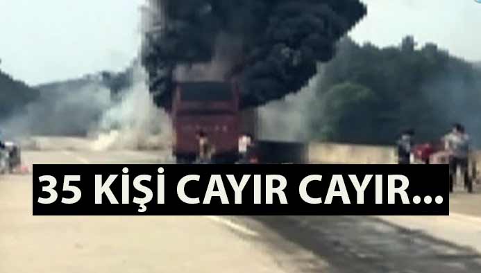 Çin’de kaza yapan otobüs alev aldı: 35 ölü