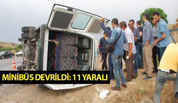 Minibüs Devrildi: 11 Yaralı