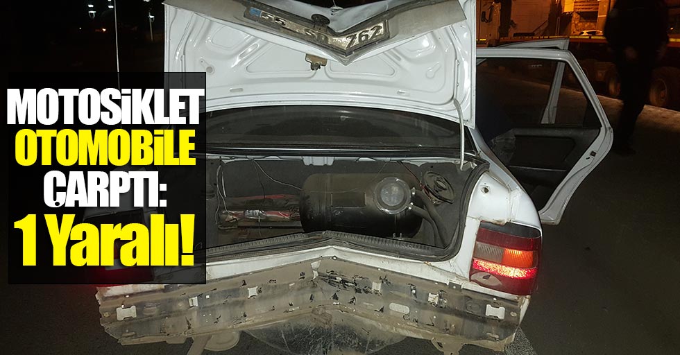 Samsun'da Motosiklet Otomobile Çarptı