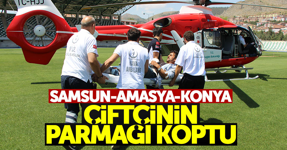 Samsun'dan havalanan ambulans helikopter Amasya'ya uçtu