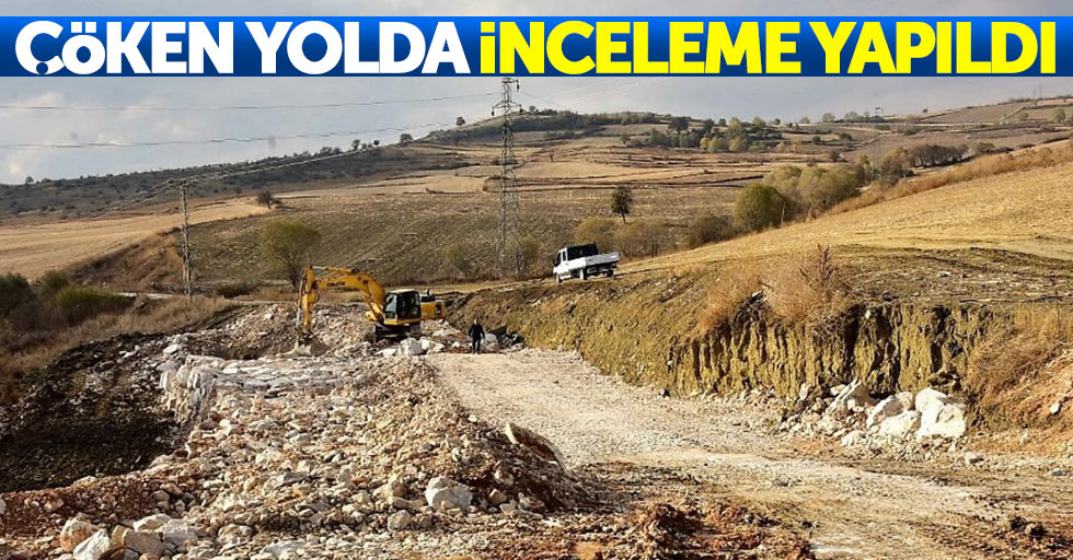 Başkan Yılmaz çöken yolu inceledi