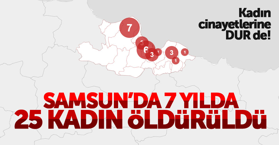 Samsun'da 7 yılda 25 kadın öldürüldü