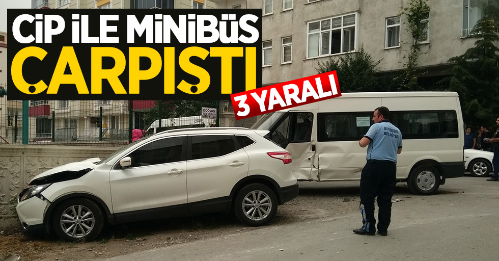 Bafra'da cip ile minibüs çarpıştı: 3 yaralı