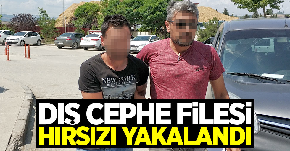 Samsun'da dış cephe filesi hırsızı yakalandı