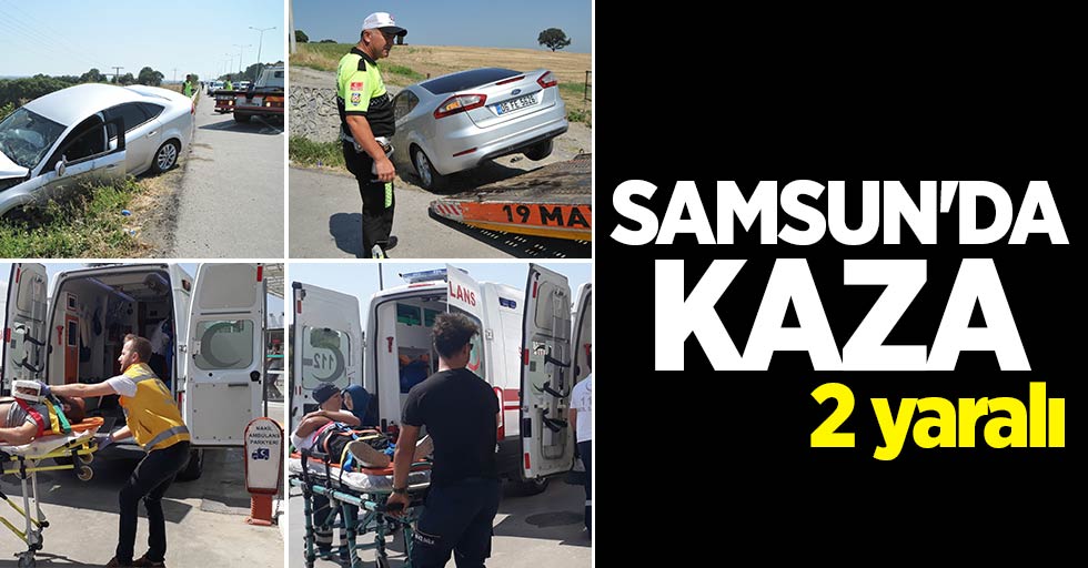 Samsun'da otomobil istinat duvarına çarptı: 2 yaralı