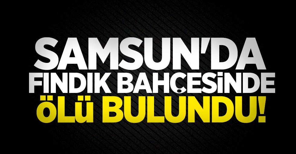 Samsun'da fındık bahçesinde ölü bulundu!