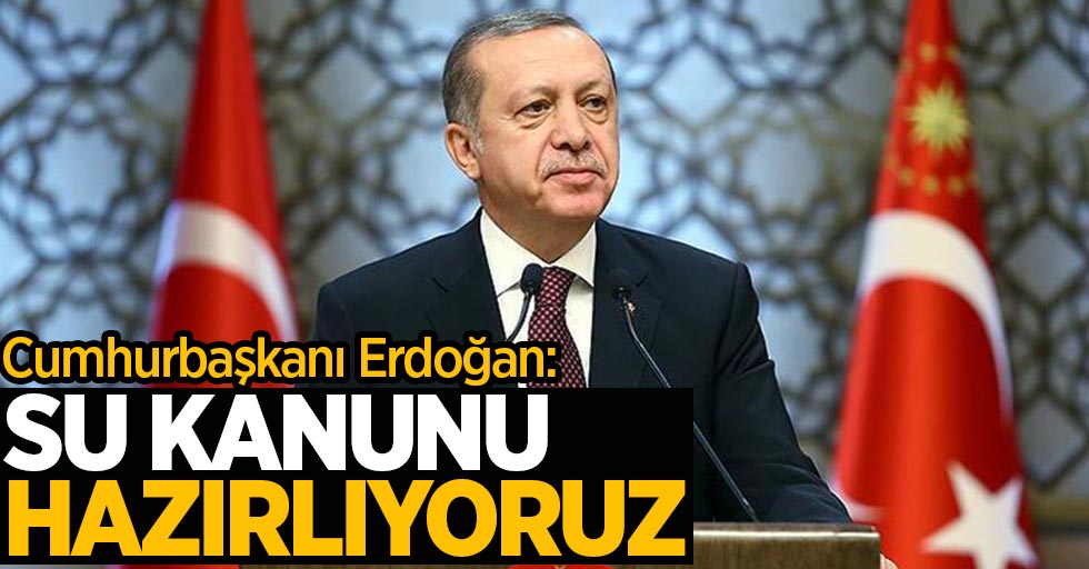 Cumhurbaşkanı Erdoğan: Su kanunu hazırlıyoruz