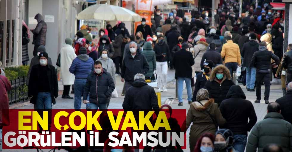 En çok vaka görülen il Samsun 