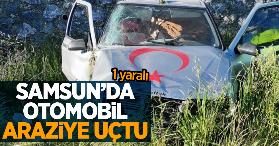 Samsun'da otomobil araziye uçtu