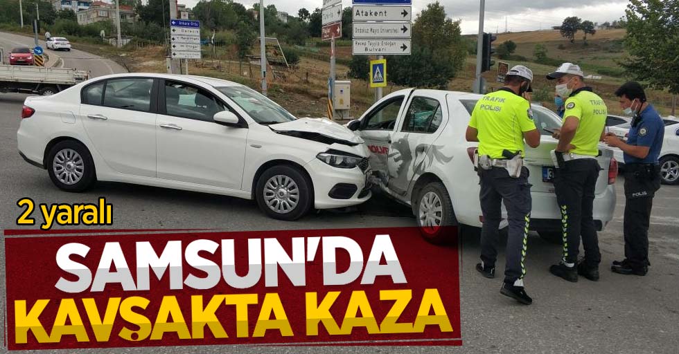 Samsun'da kavşakta kaza: 2 yaralı