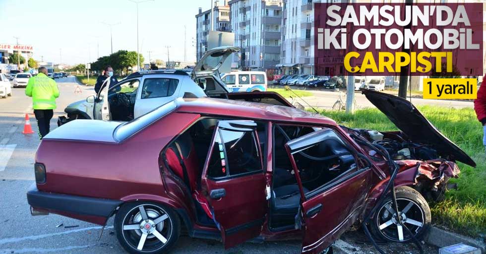 Samsun'da 2 otomobil çarpıştı: 1 yaralı