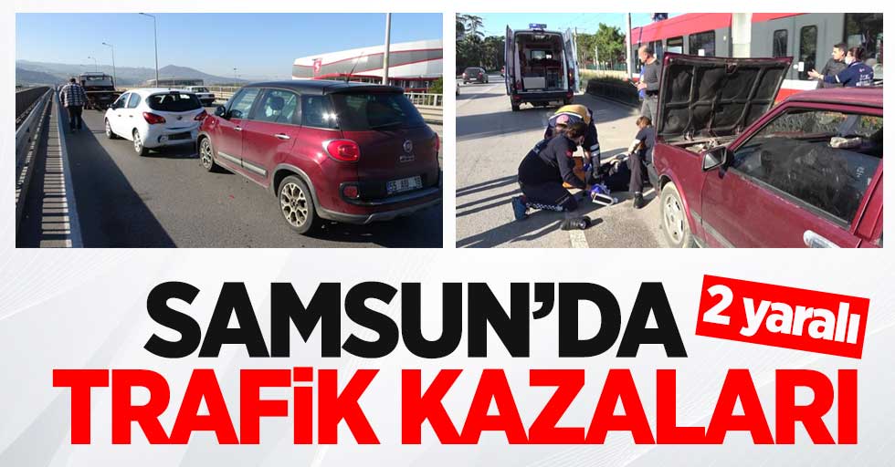 Samsun'da trafik kazaları: 2 yaralı