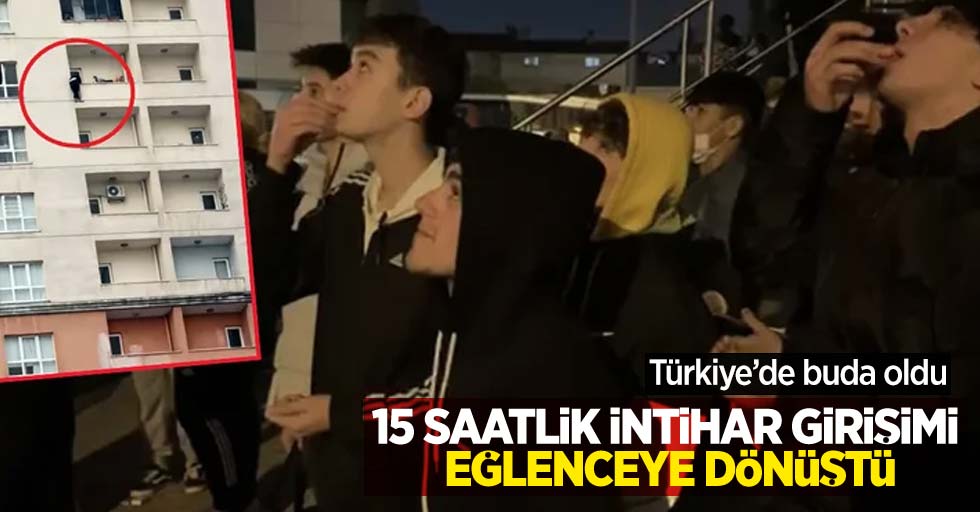 İntihar girişimi duyarsız vatandaşların eğlencesine dönüştü