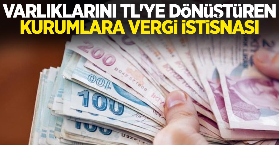 Varlıklarını TL'ye dönüştüren kurumlara vergi istisnası