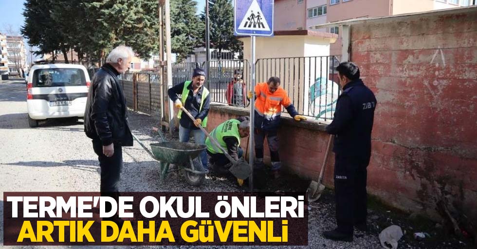 Terme'de okul önleri artık daha güvenli