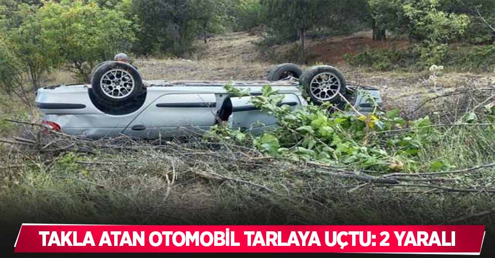 Takla atan otomobil tarlaya uçtu: 2 yaralı