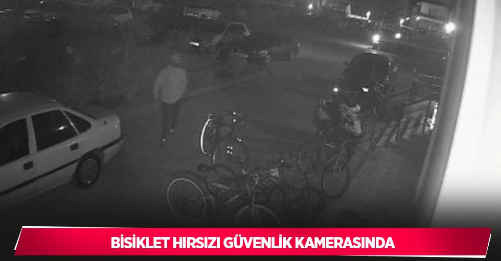 Bisiklet hırsızı güvenlik kamerasında