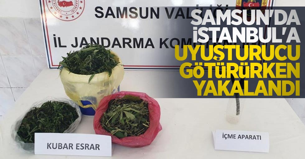 Samsun'da İstanbul'a uyuşturucu götürürken yakalandı