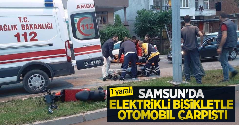 Samsun'da elektrikli bisikletle otomobil çarpıştı: 1 yaralı