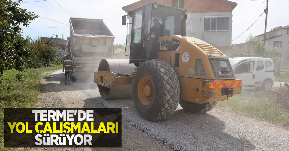 Terme'de yol çalışmaları sürüyor