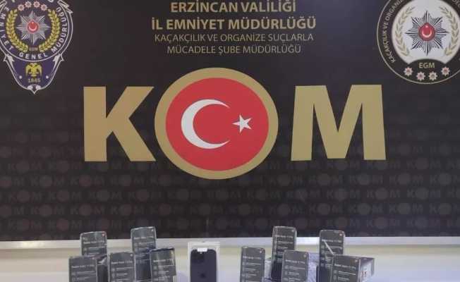 Erzincan’da 11 adet kaçak cep telefonu ele geçirildi