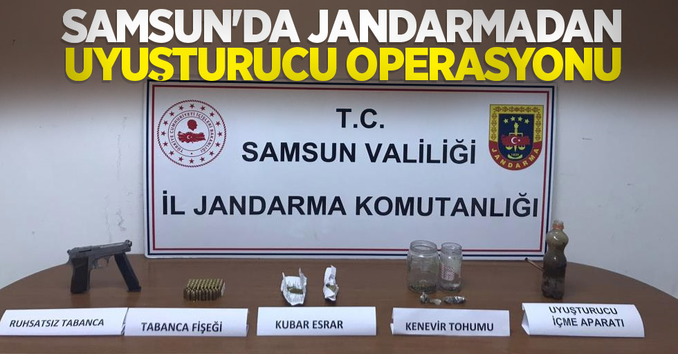 Samsun'da jandarmadan uyuşturucu operasyonu