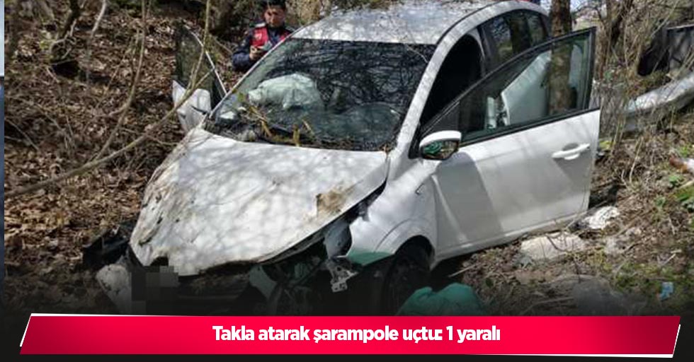 Takla atarak şarampole uçtu: 1 yaralı