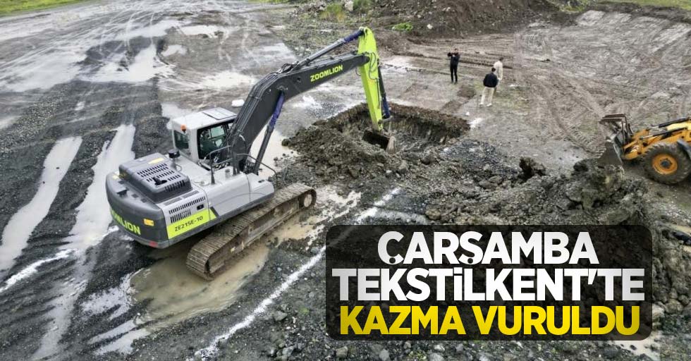 Çarşamba Tekstilkent’te kazma vuruldu