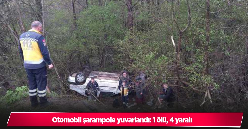 Otomobil şarampole yuvarlandı: 1 ölü, 4 yaralı