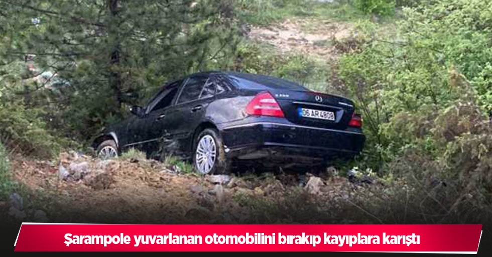 Şarampole yuvarlanan otomobilini bırakıp kayıplara karıştı