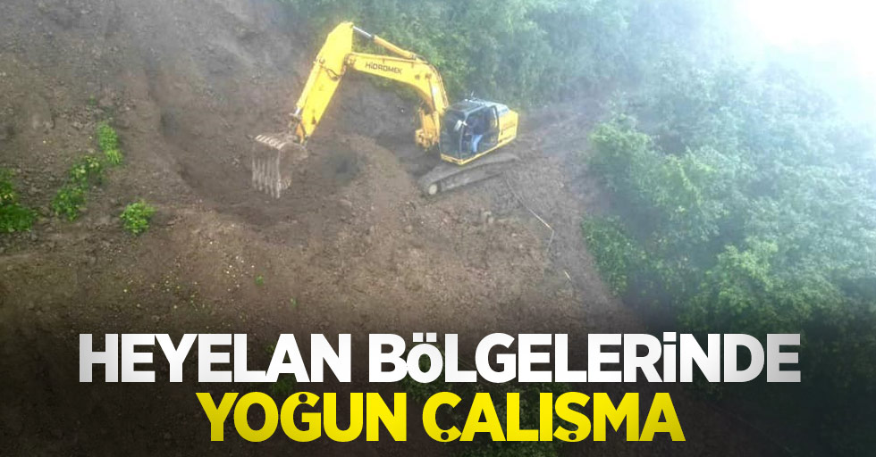 Heyelan bölgelerinde yoğun çalışma