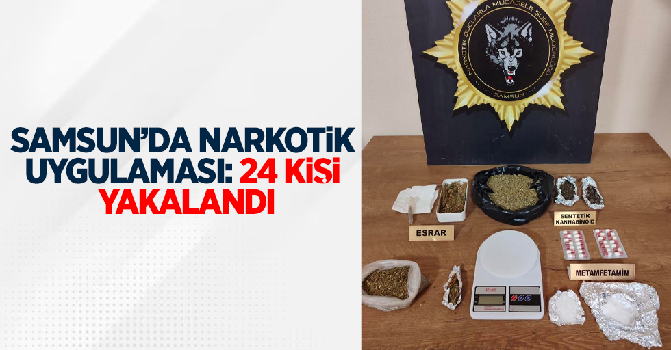 Samsun'da narkotik uygulaması: 24 kişi yakalandı