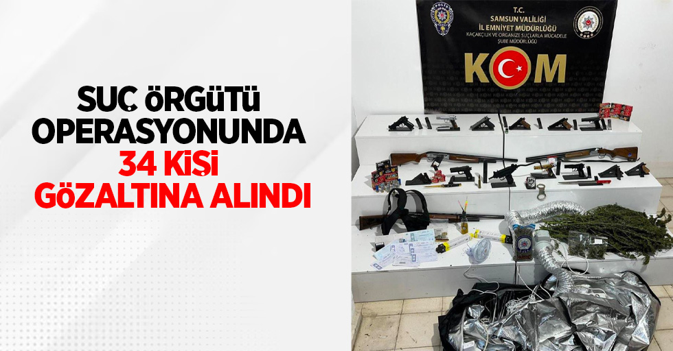 Suç örgütü operasyonda 34 kişi gözaltına alındı 