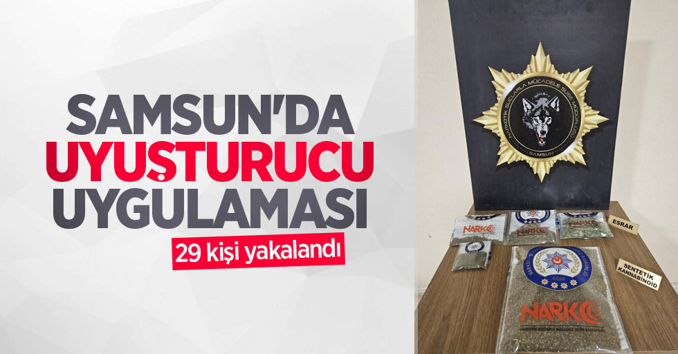 Samsun'da uyuşturucu uygulaması: 29 kişi yakalandı