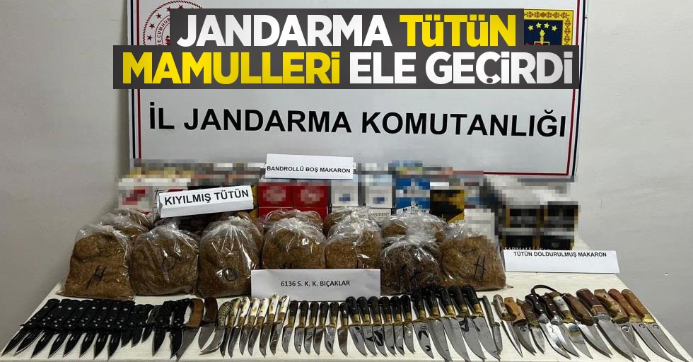 Jandarma tütün mamulleri ele geçirdi