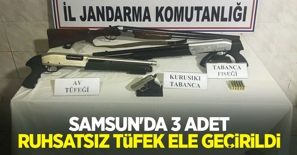 Samsun'da 3 adet ruhsatsız tüfek ele geçirildi