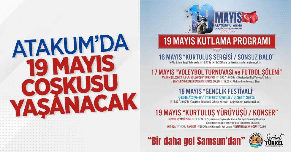 Atakum'da 19 Mayıs çoşkusu yaşanacak