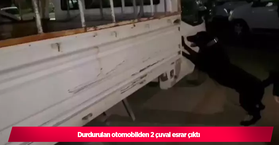 Durdurulan otomobilden 2 çuval esrar çıktı