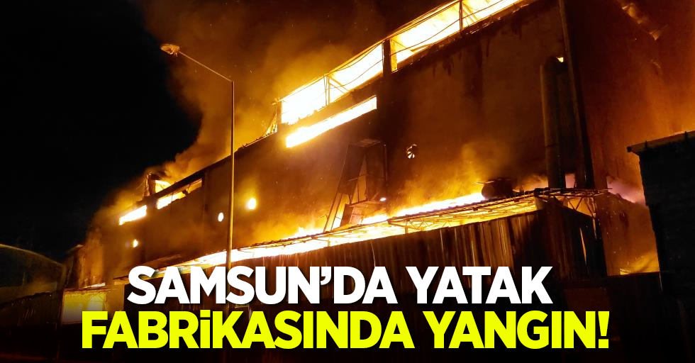 Samsun'da yatak fabrikasında yangın