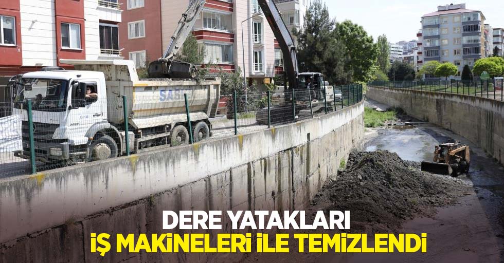 Dere yatakları iş makineleri ile temizlendi