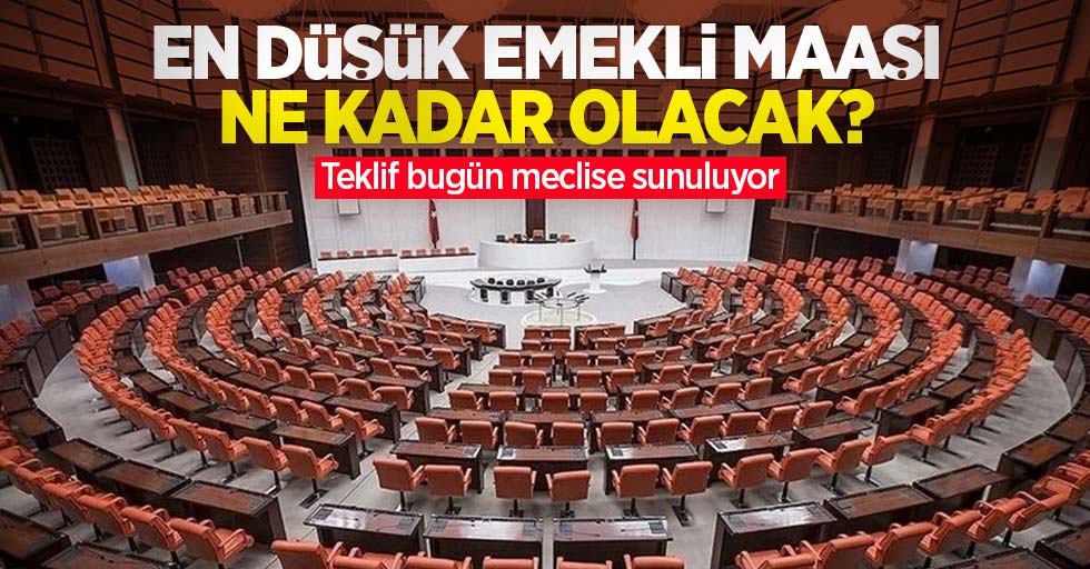 En düşük emekli maaşı ne kadar olacak? Teklif bugün meclise sunuluyor