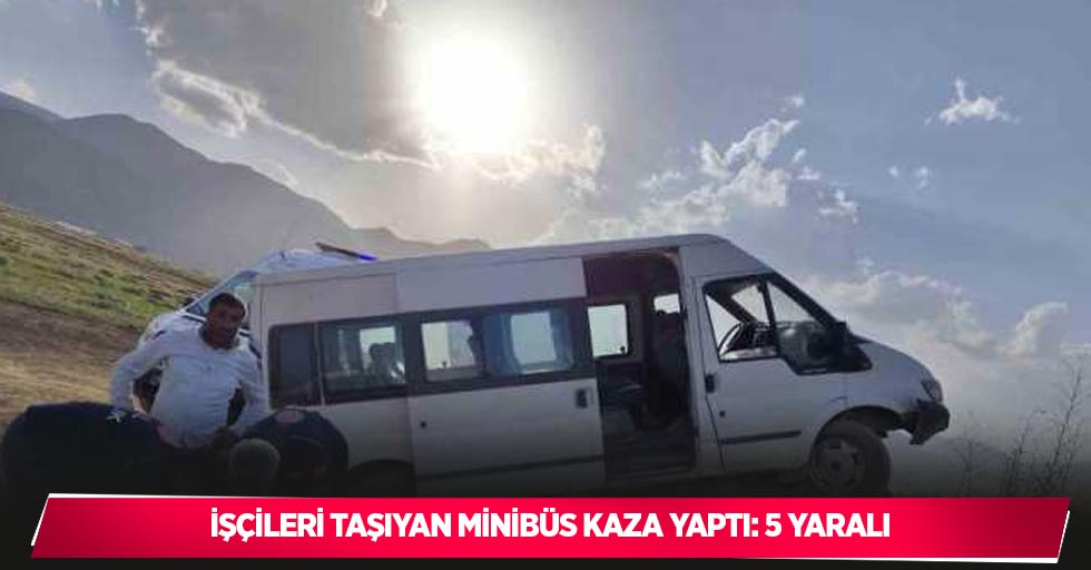 İşçileri taşıyan minibüs kaza yaptı: 5 yaralı