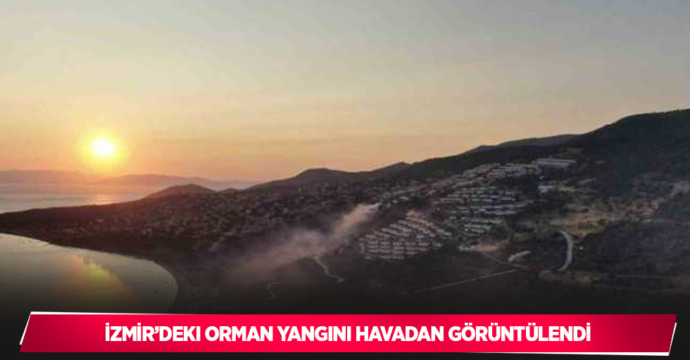 İzmir’deki orman yangını havadan görüntülendi