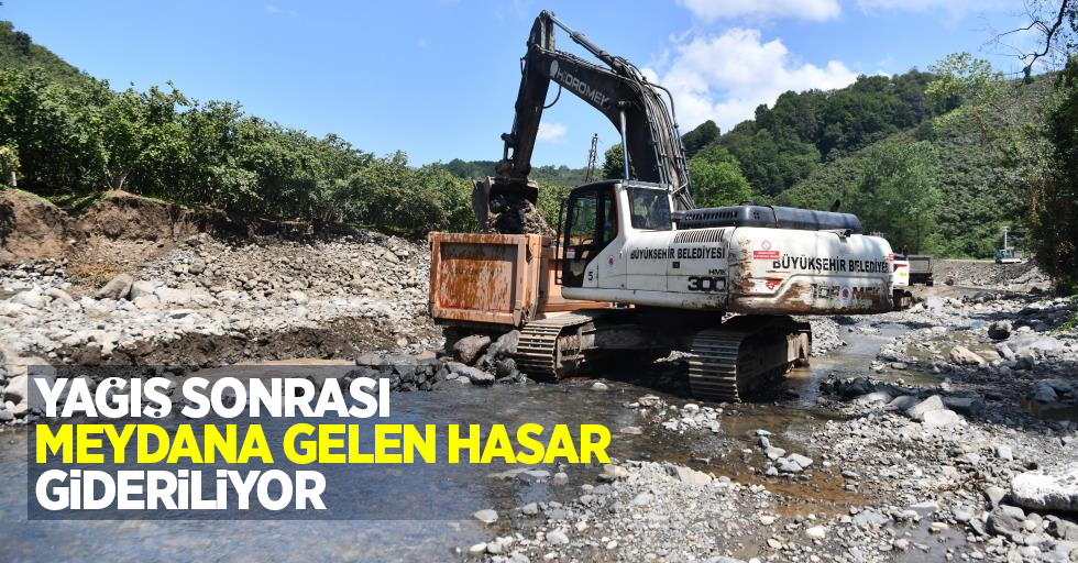 Yağış sonrası meydana gelen hasar gideriliyor