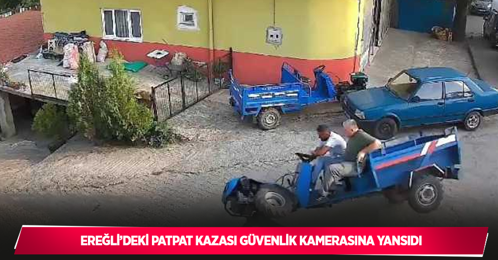 Ereğli’deki patpat kazası güvenlik kamerasına yansıdı