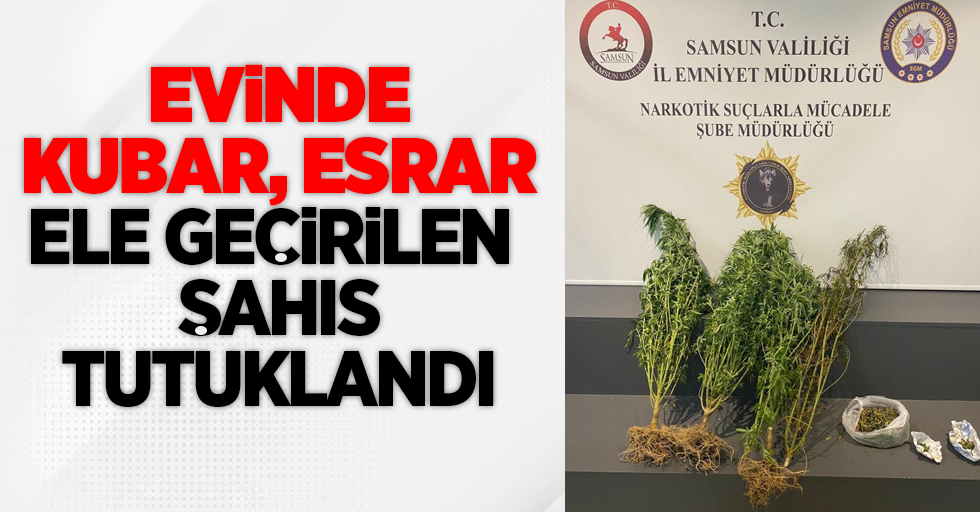 Evinde kubar esrar ele geçirilen şahıs tutuklandı