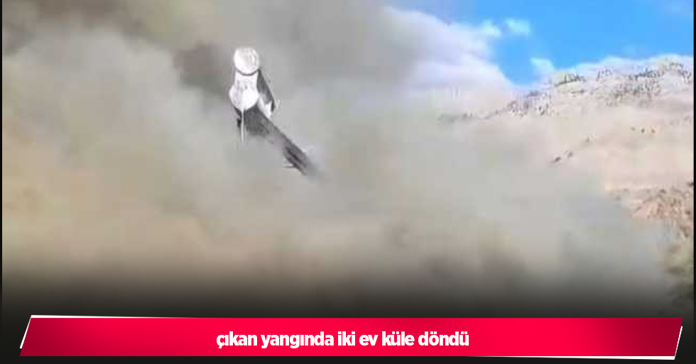 çıkan yangında iki ev küle döndü