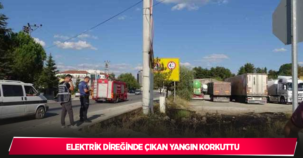 Elektrik direğinde çıkan yangın korkuttu